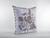 18” Gray White Wildflower Zippered Suede Throw Pillow