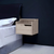 13" Gray Wood One Drawer Floating Nightstand