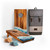 Beach Epoxy Resin Wood Compact Travel Cornhole Board Set