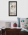 Cottage Peach Rose Black Framed Print Wall Art