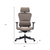 Set of Two Brown and Black Adjustable Height Swivel Rolling Office Chair