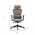 Set of Two Brown and Black Adjustable Height Swivel Rolling Office Chair