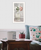 Cottage Peach Rose White Framed Print Wall Art