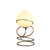 14" Gold Metal Geo Spiral Bedside Lamp With White Globe Shade