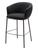 30" Black And Bronze Shearling And Steel Bar Height Bar Chair