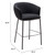 30" Black And Bronze Shearling And Steel Bar Height Bar Chair