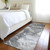 8' Runner Gray Abstract Washable Non Skid Indoor Outdoor Runner Rug