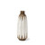 14" Rustic 3D Oval Points Brown and White Ceramic Vase