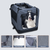 JESPET Soft Pet Crates Kennel, 3 Door Soft Sided Folding Travel Pet Carrier with Straps and Fleece Mat for Dogs, Cats, Rabbits, Indoor/Outdoor Use with Grey, Blue & Beige, Black