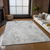 3' X 5' Gray Charcoal And Silver Floral Washable Indoor Outdoor Area Rug