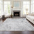 3' X 5' Gray Charcoal And Silver Floral Washable Indoor Outdoor Area Rug
