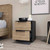 19" Black and Natural Two Drawer Faux Wood Nightstand