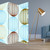72" Blue Canvas Folding Three Panel Screen Room Divider