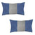 Homeroots Home Decor Set Of Two 20 x 12 Inches Grey and Blue Geometric Zippered Handmade Polyester Lumbar Pillows