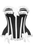 Top Drawer Black/White Steel Boned Burlesque Corset