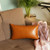 Homeroots Home Decor 12 x 20 Inch Brown Solid Color Handmade Faux Leather Lumbar Pillow Cover, Brown