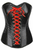 Lavish Wet Look Faux Leather Lace-Up Over Bust Corset