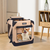 JESPET Soft Pet Crates Kennel, 3 Door Soft Sided Folding Travel Pet Carrier with Straps and Fleece Mat for Dogs, Cats, Rabbits, Indoor/Outdoor Use with Grey, Blue & Beige, Black