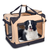 JESPET Soft Pet Crates Kennel, 3 Door Soft Sided Folding Travel Pet Carrier with Straps and Fleece Mat for Dogs, Cats, Rabbits, Indoor/Outdoor Use with Grey, Blue & Beige, Black