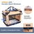 JESPET Soft Pet Crates Kennel, 3 Door Soft Sided Folding Travel Pet Carrier with Straps and Fleece Mat for Dogs, Cats, Rabbits, Indoor/Outdoor Use with Grey, Blue & Beige, Black