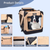 JESPET Soft Pet Crates Kennel, 3 Door Soft Sided Folding Travel Pet Carrier with Straps and Fleece Mat for Dogs, Cats, Rabbits, Indoor/Outdoor Use with Grey, Blue & Beige, Black