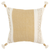 20" Yellow and White Color Block Cotton Throw Pillow With Tassels
