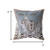 18” Blue Brown Ornate Elephant Zippered Suede Throw Pillow
