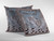 18” Blue Brown Ornate Elephant Zippered Suede Throw Pillow
