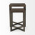 Set of Two Brown Solid Wood and Metal Square Cross Legs Nested Tables