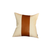 White and Brown Faux Leather Square Pillow Cover - 4512822836577