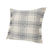Set of Two 20" Off White And Gray Plaid Cotton Throw Pillows with Fringe