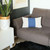 Homeroots Home Decor 12" x 20" Grey and Blue Geometric Zippered Handmade Polyester Lumbar Pillow Cover