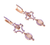 Rose Quartz & Jasper Dangle Earrings, 925 Sterling Silver, Rose Gold