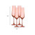 Set of Four Coral Crystal Narrow Stemmed Champagne Flutes