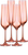Set of Four Coral Crystal Narrow Stemmed Champagne Flutes