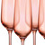 Set of Four Coral Crystal Narrow Stemmed Champagne Flutes