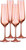 Set of Four Coral Crystal Narrow Stemmed Champagne Flutes