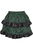 Green/Black Brocade Ruched Bustle Skirt