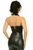 Top Drawer Faux Leather Steel Boned Collared Bustier Top
