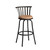 Set of Two 29" Brown and Black Microfiber and Metal Low Back Bar Height Swivel Bar Chairs