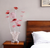 21" Silver and Clear Metal and Faux Crystal Red Roses Bedside Lamp