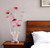 21" Silver and Clear Metal and Faux Crystal Red Roses Bedside Lamp