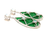 Green Jade & created Opalite Dangle Earrings, 925 Sterling Silver, Platinum Embraced