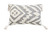 13" X 20" Gray and White Throw Pillow with Tassels