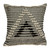 18" Beige and Black Cotton Throw Pillow With Embroidery