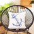 18" Blue And White Anchor Nautical Fabric Throw Pillow