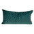 Homeroots Teal Quilted Velvet Geo Lumbar Decorative Pillow, 12 x 24 Inches