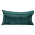 Homeroots Teal Quilted Velvet Geo Lumbar Decorative Pillow, 12 x 24 Inches