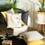 Homeroots Home Decor 18" x 18" Yellow and Black Geometric Zippered Handmade Polyester Throw Pillow Cover, Yellow and Black, Handmade