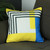18" Yellow and White Fabrc Throw Pillow Cover